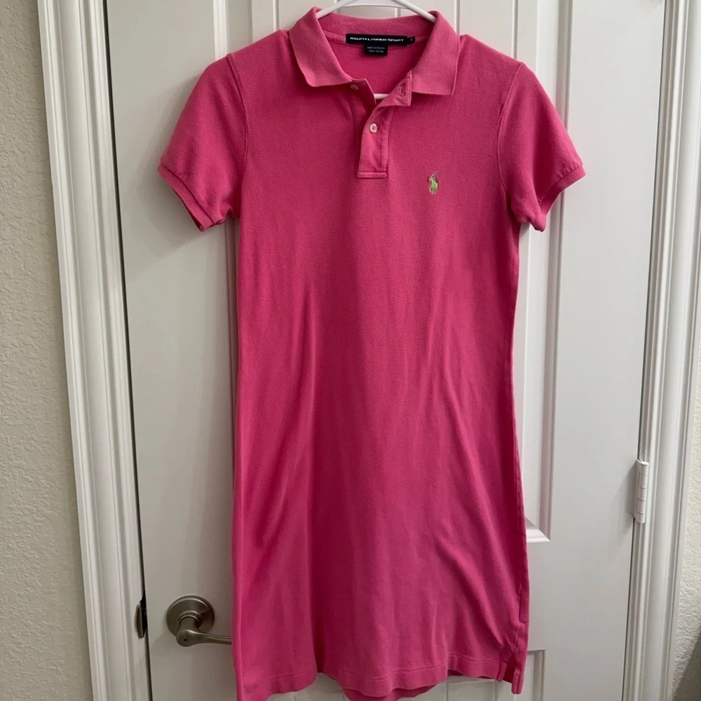 Ralph Lauren Sport Pink Cotton Polo dress sz S - Picture 2 of 5